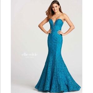 Prom Dress - Ellie Wilde - Mon Cheri Size 16 Brand New With Tags Teal Prom Dress